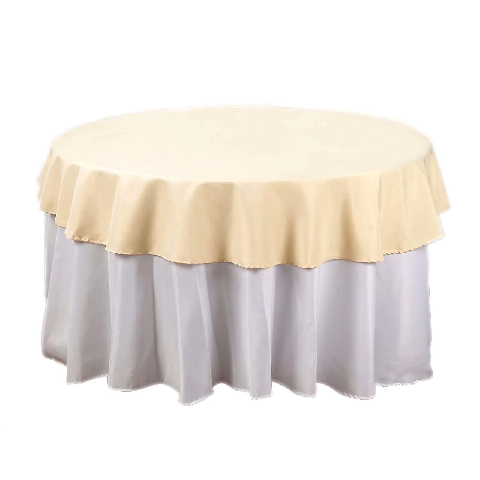 Polyester 70" Round Tablecloth Beige - Durable & Wrinkle - Resistant Table Cover - Linen Luxes