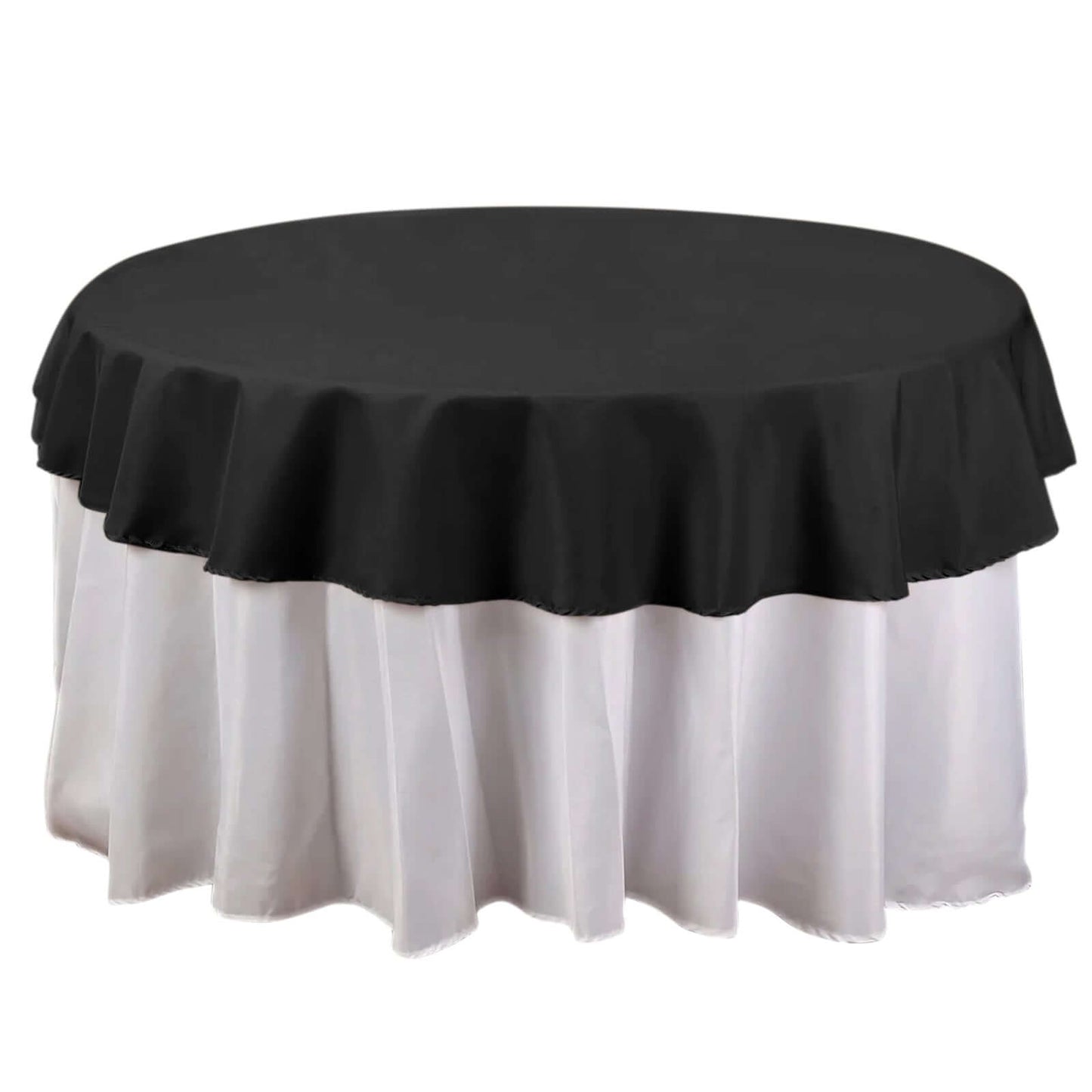 Polyester 70" Round Tablecloth Black - Durable & Wrinkle - Resistant Table Cover - Linen Luxes