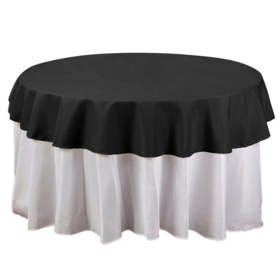 Polyester 70" Round Tablecloth Black - Durable & Wrinkle - Resistant Table Cover - Linen Luxes