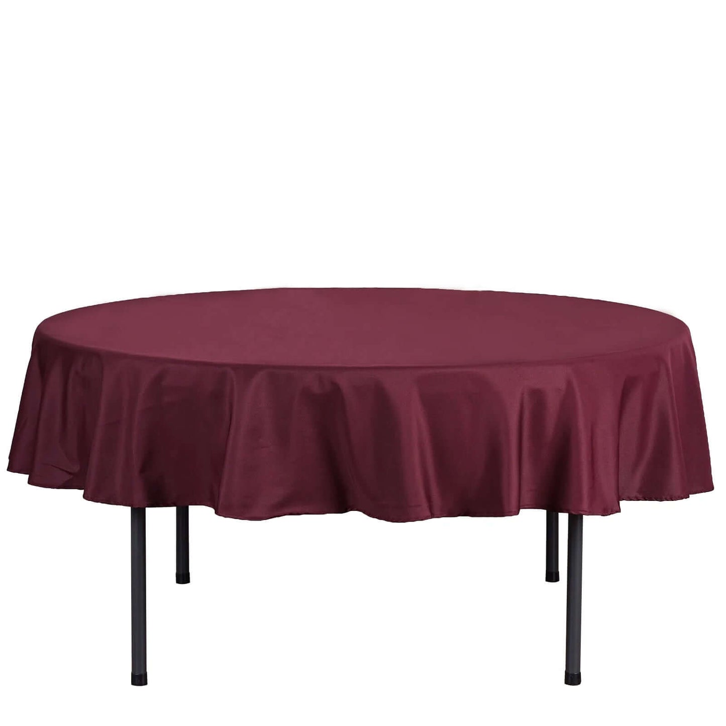 Polyester 70" Round Tablecloth Burgundy - Durable & Wrinkle - Resistant Table Cover - Linen Luxes