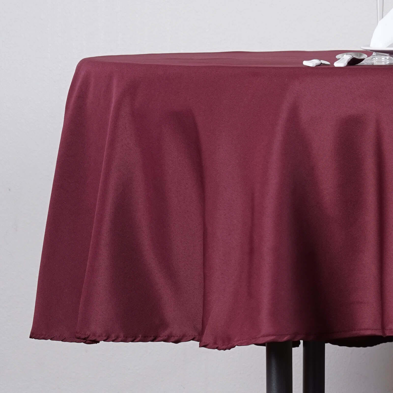 Polyester 70" Round Tablecloth Burgundy - Durable & Wrinkle - Resistant Table Cover - Linen Luxes
