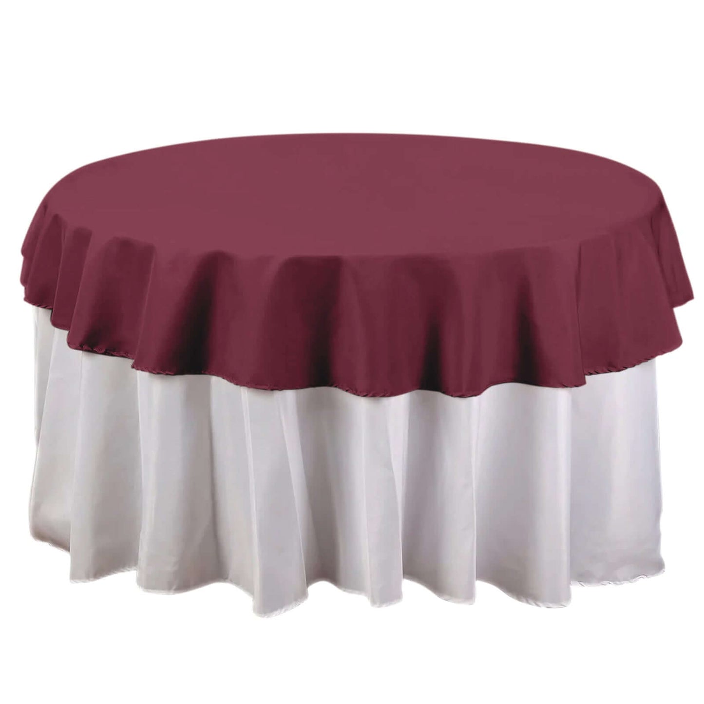 Polyester 70" Round Tablecloth Burgundy - Durable & Wrinkle - Resistant Table Cover - Linen Luxes