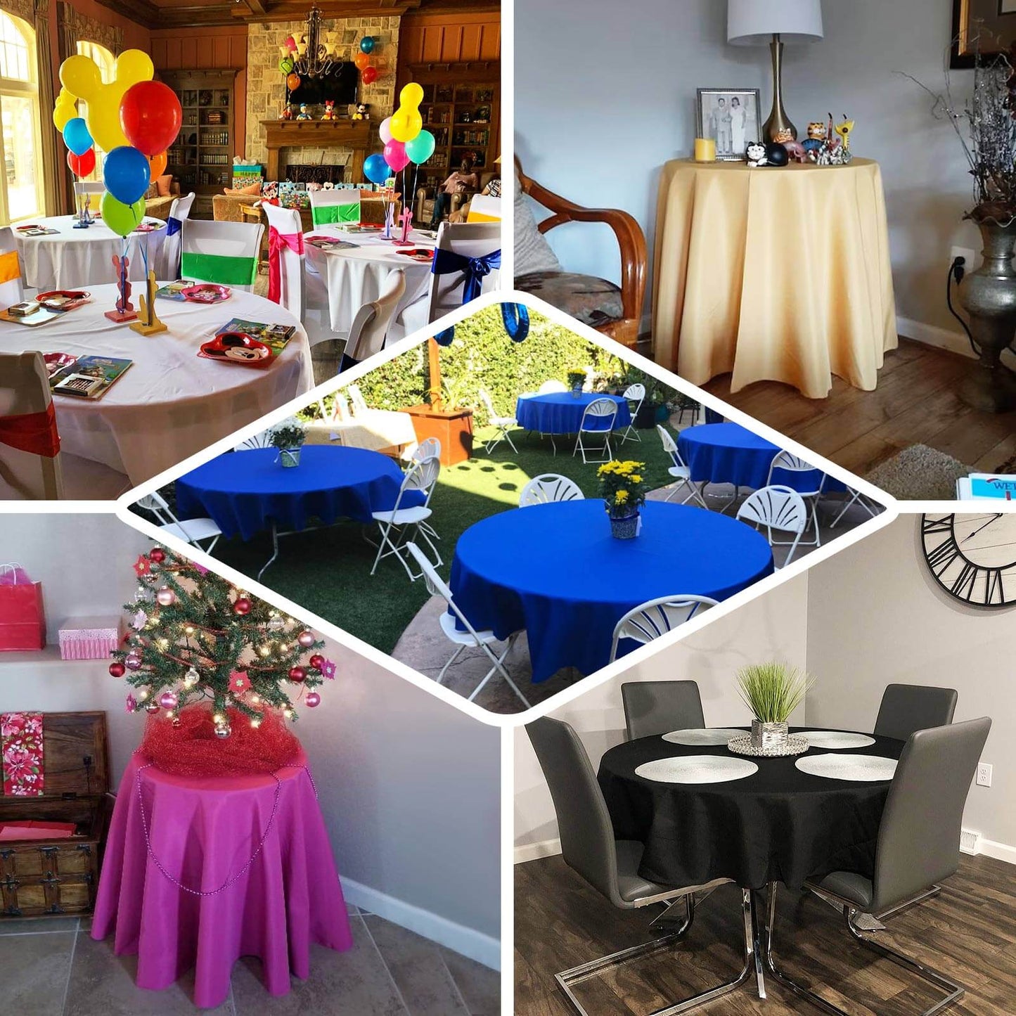 Polyester 70" Round Tablecloth Chocolate - Durable & Wrinkle - Resistant Table Cover - Linen Luxes