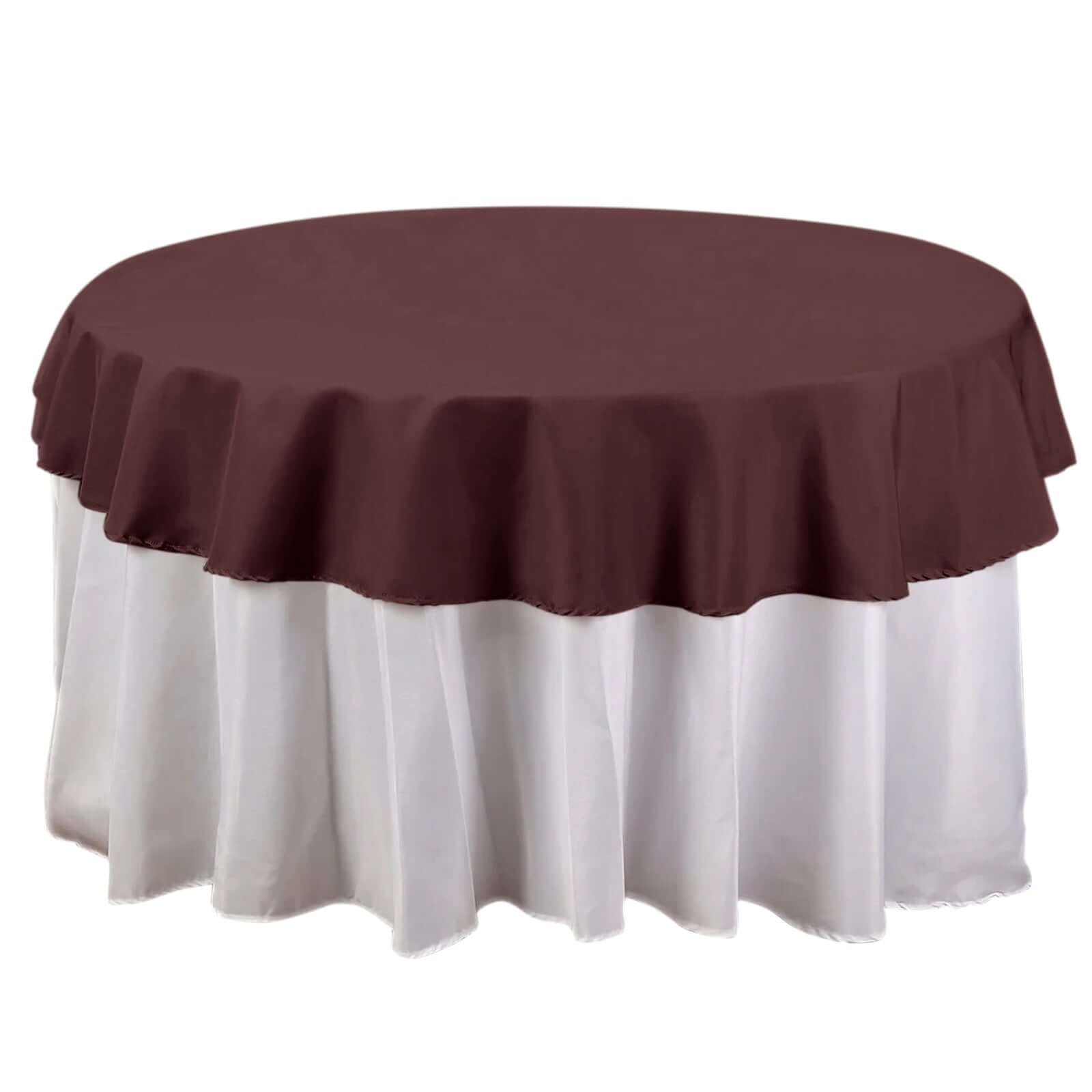Polyester 70" Round Tablecloth Chocolate - Durable & Wrinkle - Resistant Table Cover - Linen Luxes