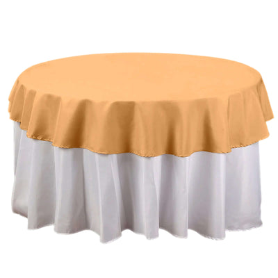 Polyester 70" Round Tablecloth Gold - Durable & Wrinkle-Resistant Table Cover for Everyday Use