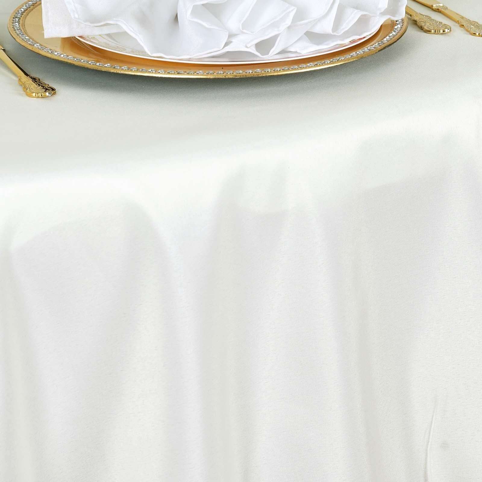 Polyester 70" Round Tablecloth Ivory - Durable & Wrinkle - Resistant Table Cover - Linen Luxes