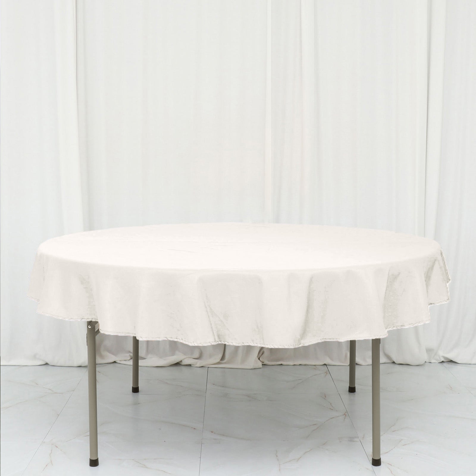 Polyester 70" Round Tablecloth Ivory - Durable & Wrinkle - Resistant Table Cover - Linen Luxes