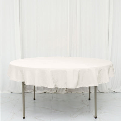 Polyester 70" Round Tablecloth Ivory - Durable & Wrinkle - Resistant Table Cover - Linen Luxes