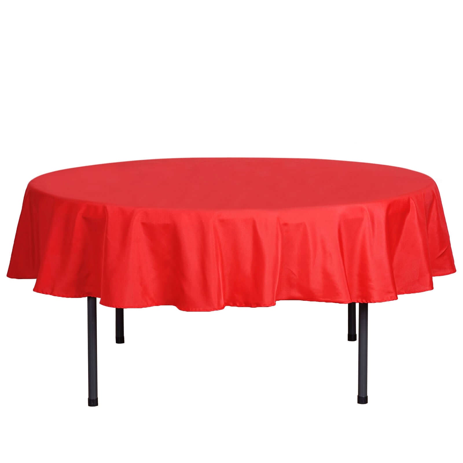 Polyester 70" Round Tablecloth Red - Durable & Wrinkle - Resistant Table Cover - Linen Luxes