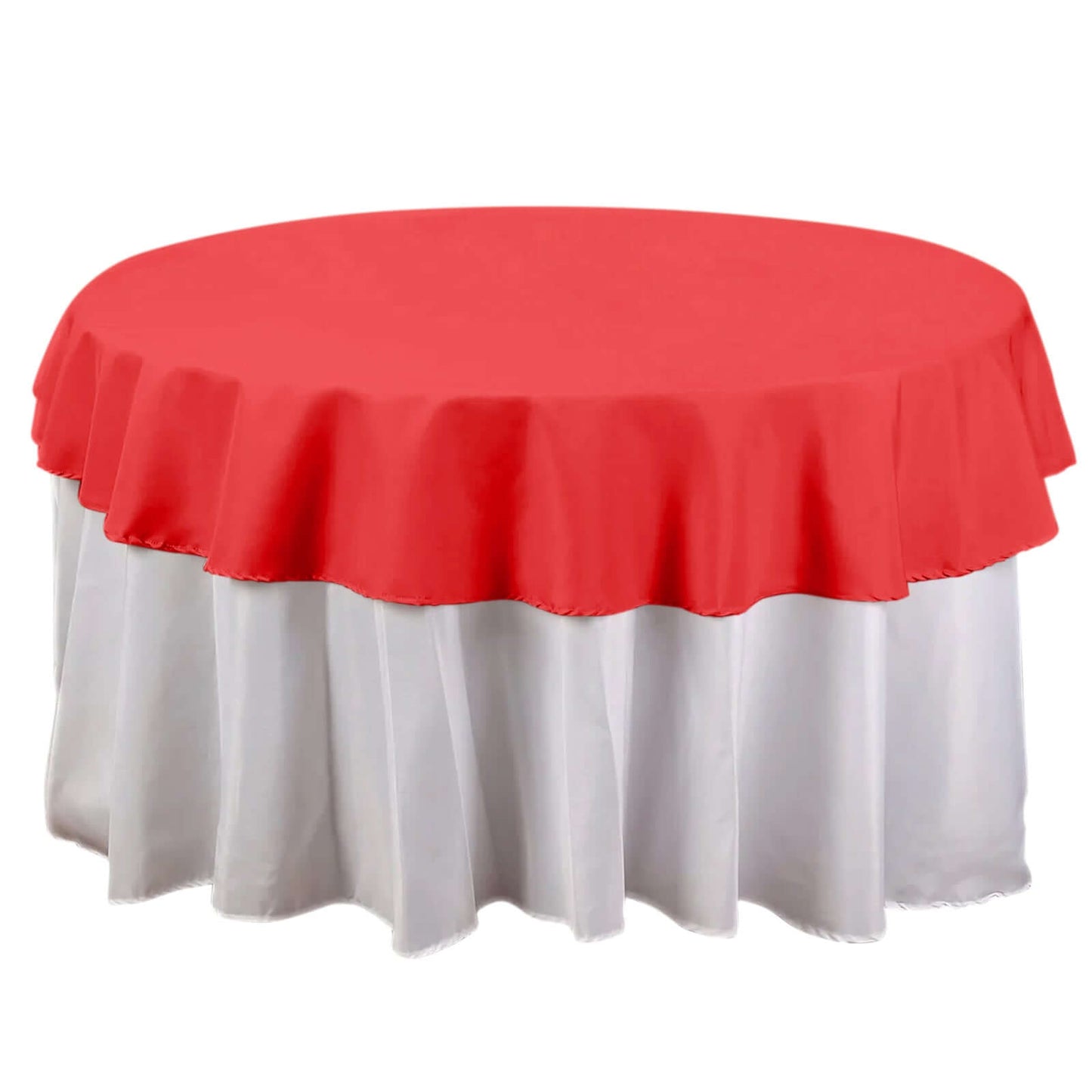 Polyester 70" Round Tablecloth Red - Durable & Wrinkle - Resistant Table Cover - Linen Luxes