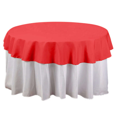 Polyester 70" Round Tablecloth Red - Durable & Wrinkle - Resistant Table Cover - Linen Luxes
