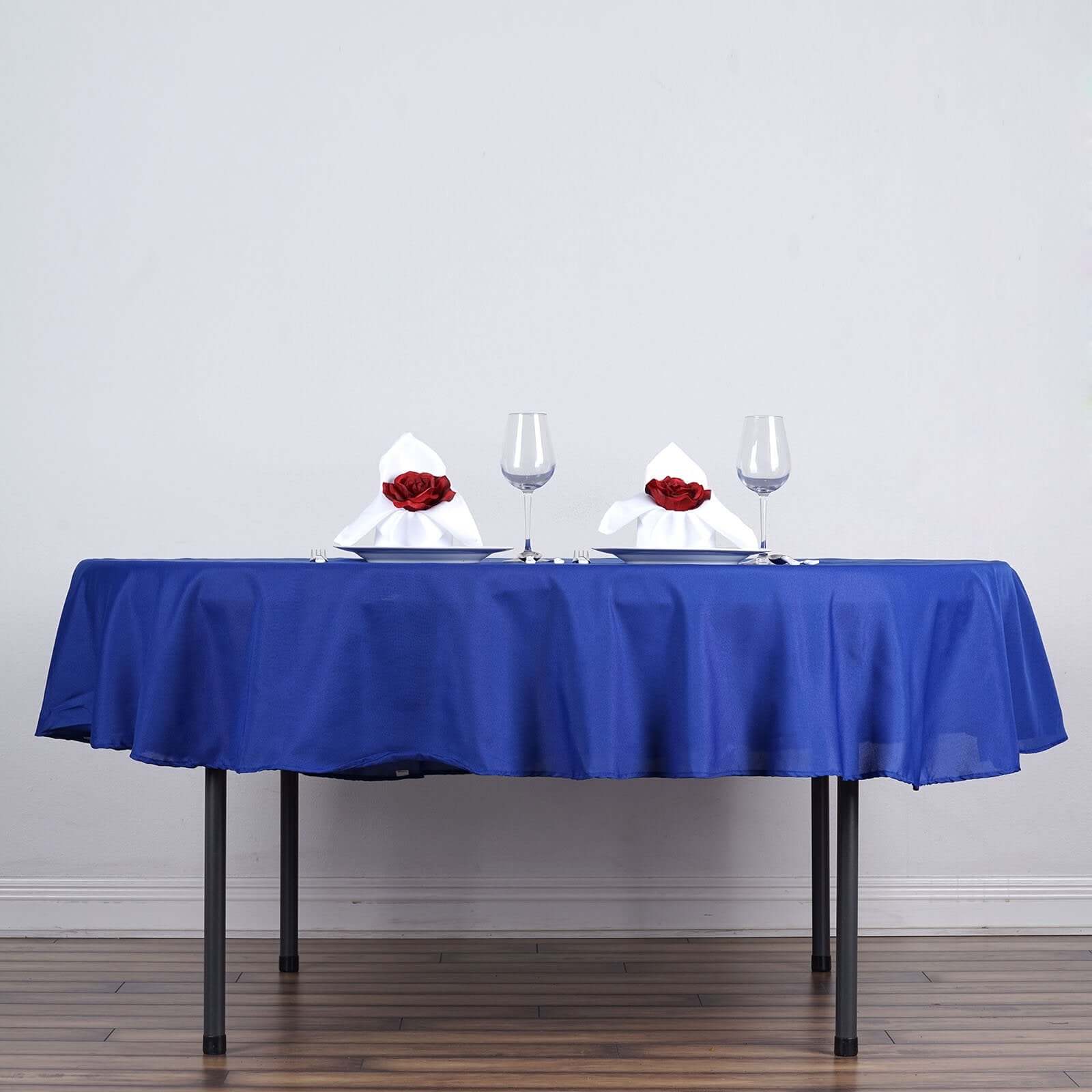 Polyester 70" Round Tablecloth Royal Blue - Durable & Wrinkle - Resistant Table Cover - Linen Luxes