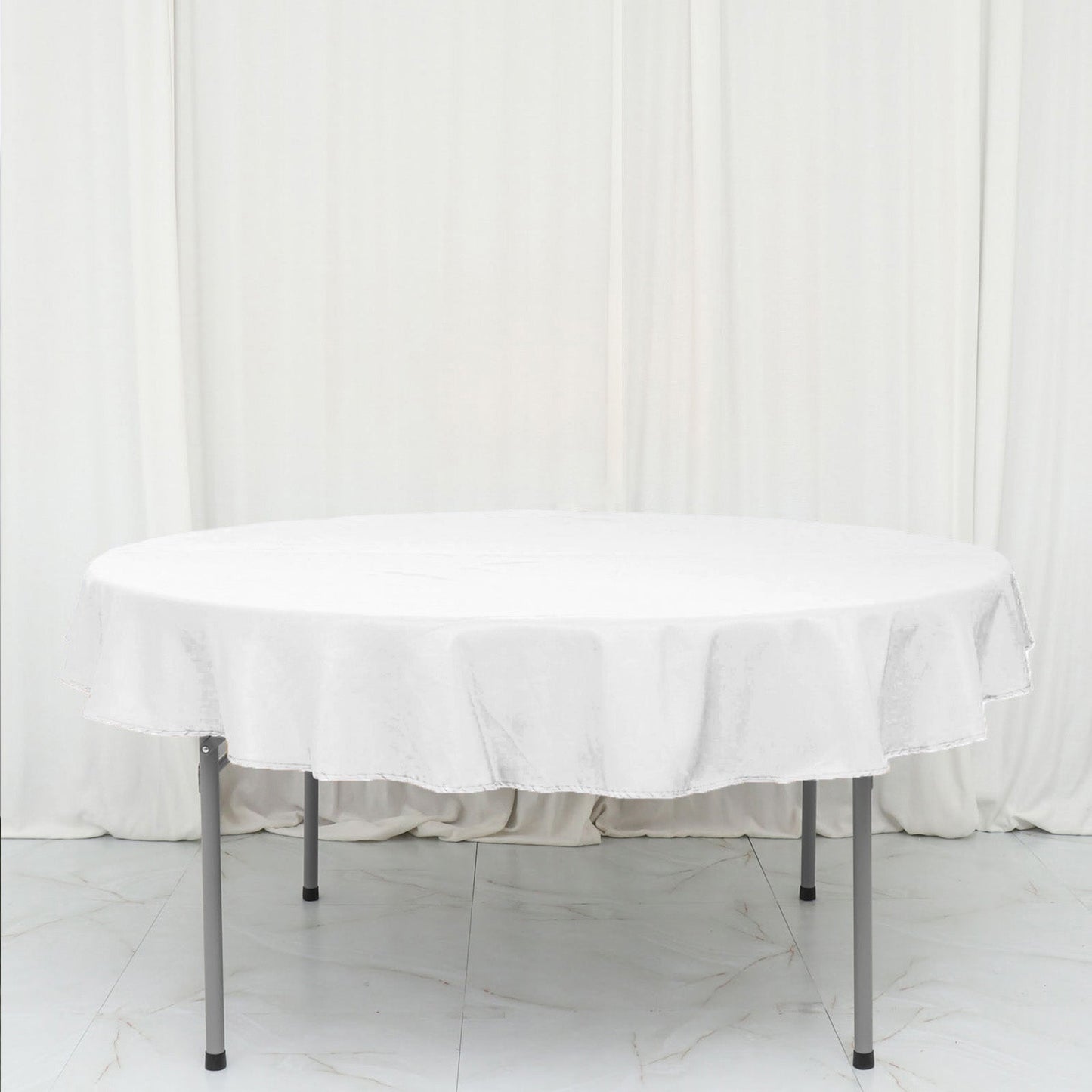 Polyester 70" Round Tablecloth White - Durable & Wrinkle - Resistant Table Cover for Everyday Use - Linen Luxes