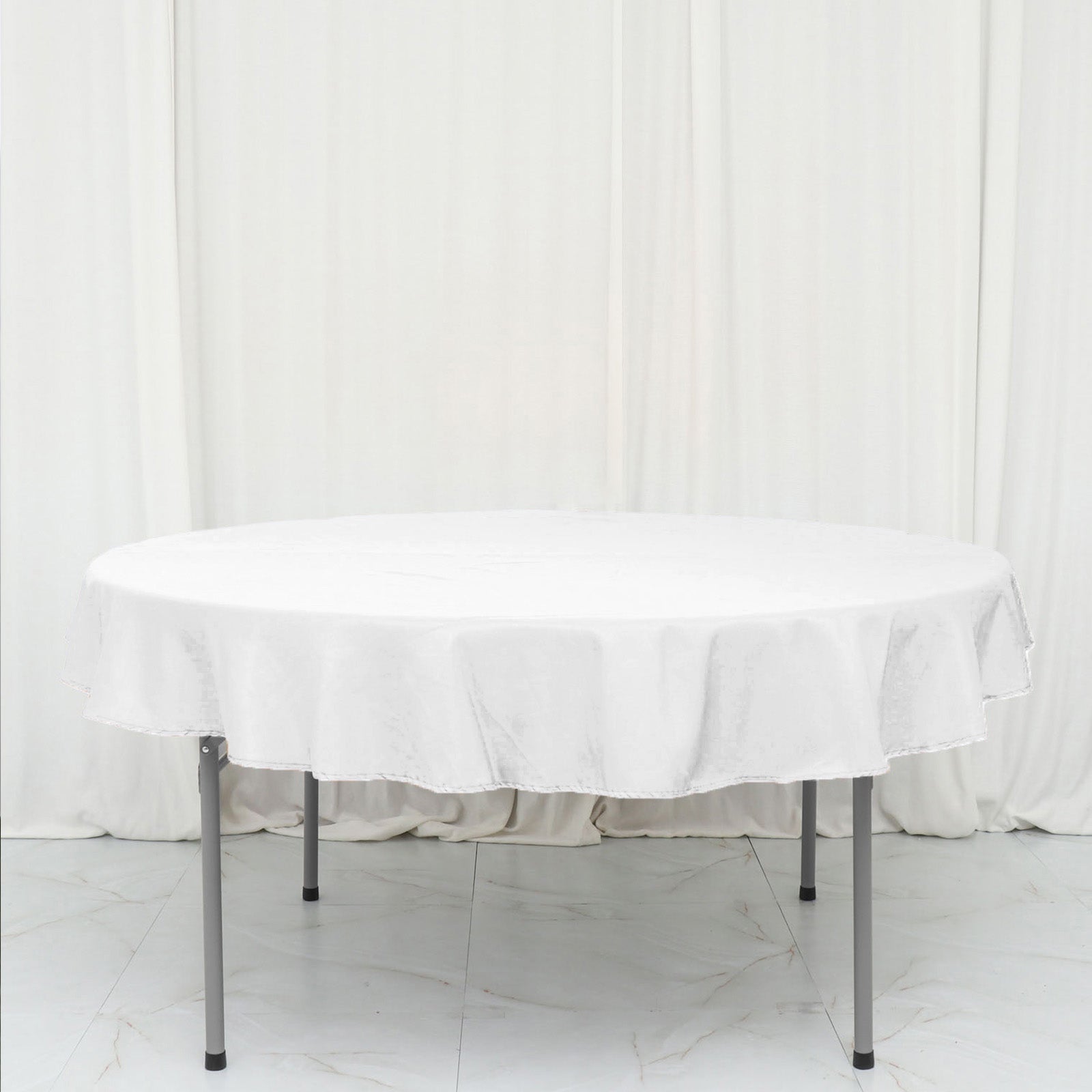 Polyester 70" Round Tablecloth White - Durable & Wrinkle - Resistant Table Cover for Everyday Use - Linen Luxes