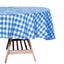 Polyester 70" Round Tablecloth White/Blue - Checkered Buffalo Plaid Table Cover - Linen Luxes