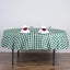 Polyester 70" Round Tablecloth White/Green - Checkered Buffalo Plaid Table Cover - Linen Luxes
