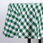 Polyester 70" Round Tablecloth White/Green - Checkered Buffalo Plaid Table Cover - Linen Luxes