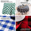 Polyester 70" Round Tablecloth White/Green - Checkered Buffalo Plaid Table Cover - Linen Luxes