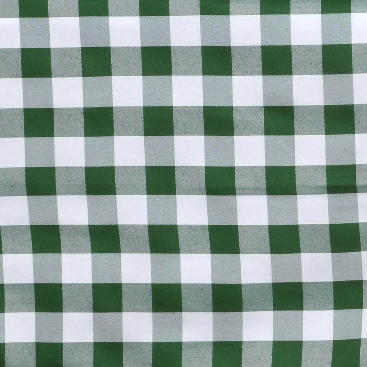 Polyester 70" Round Tablecloth White/Green - Checkered Buffalo Plaid Table Cover - Linen Luxes