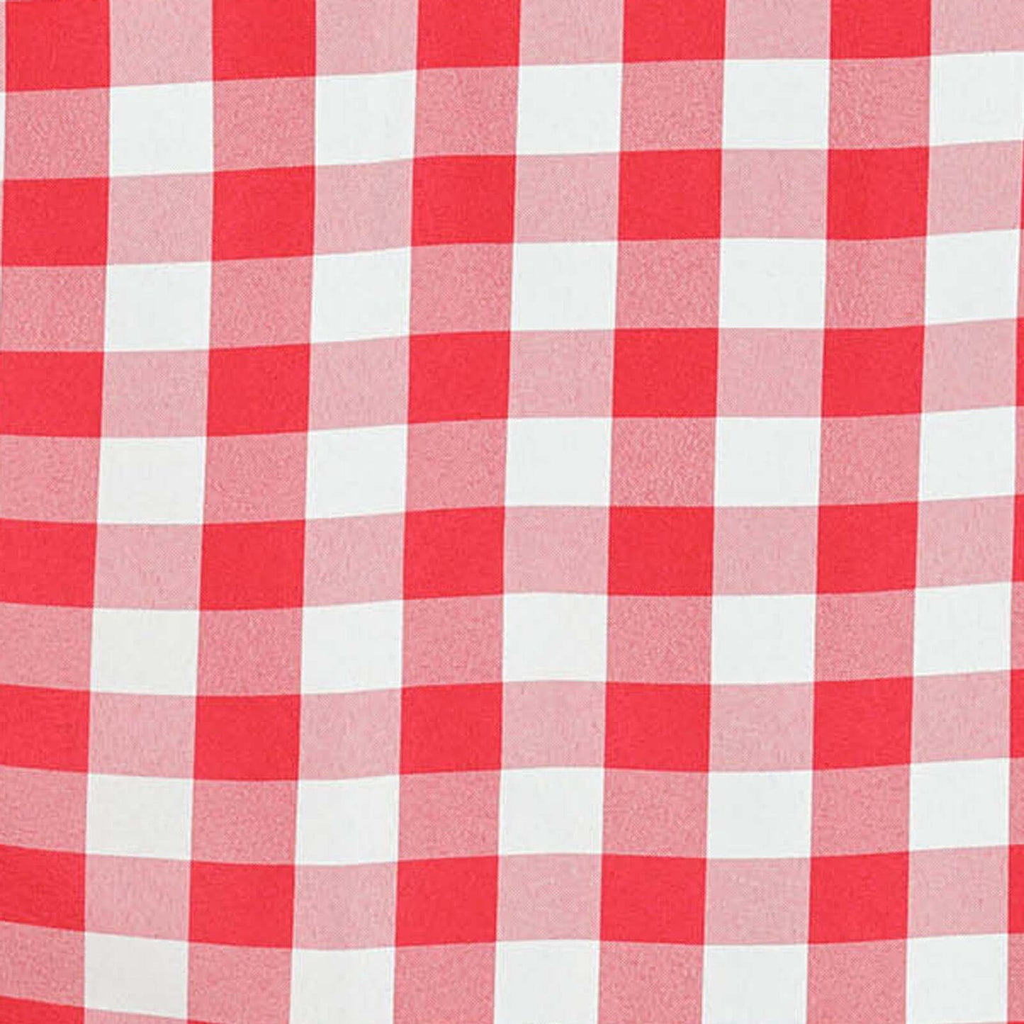 Polyester 70" Round Tablecloth White/Red - Checkered Buffalo Plaid Table Cover - Linen Luxes