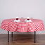 Polyester 70" Round Tablecloth White/Red - Checkered Buffalo Plaid Table Cover - Linen Luxes
