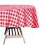 Polyester 70" Round Tablecloth White/Red - Checkered Buffalo Plaid Table Cover - Linen Luxes
