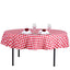 Polyester 70" Round Tablecloth White/Red - Checkered Buffalo Plaid Table Cover - Linen Luxes