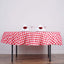 Polyester 70" Round Tablecloth White/Red - Checkered Buffalo Plaid Table Cover - Linen Luxes
