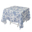 Polyester 70"x70" Square Tablecloth White - Blue French Toile Pattern for Sophisticated Settings
