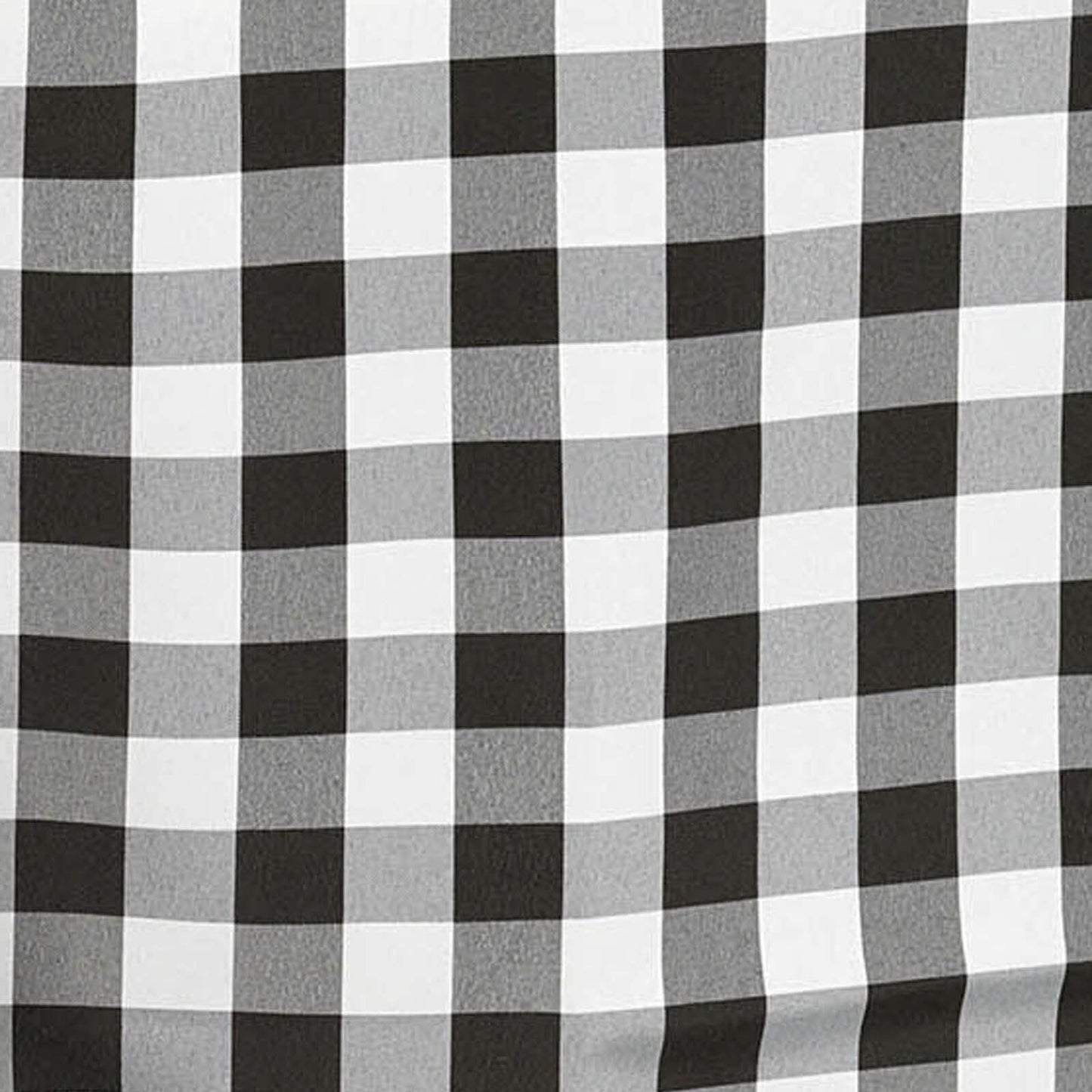 Polyester 70"x70" Square Tablecloth White/Black - Checkered Buffalo Plaid Design for Rustic Decor - Linen Luxes