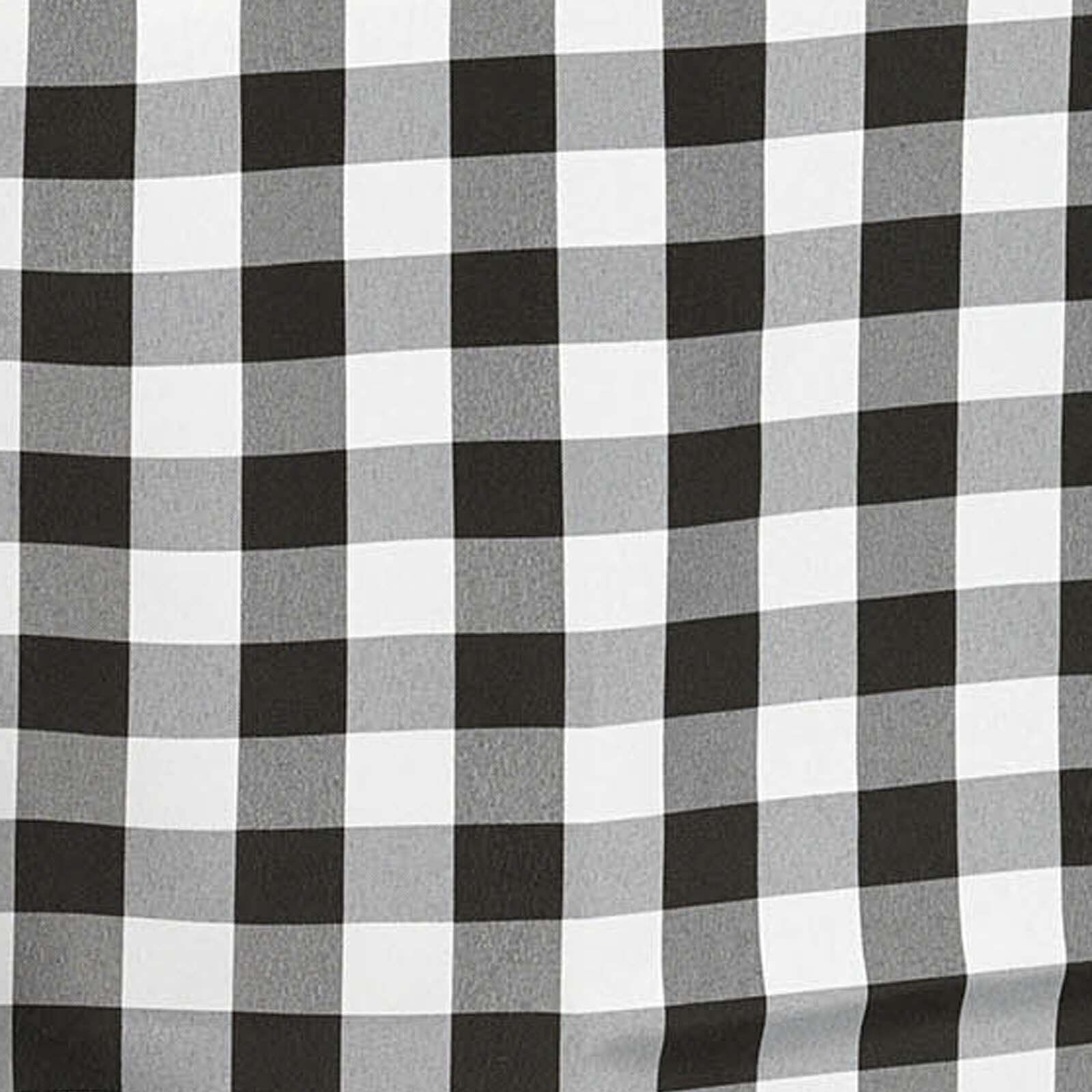 Polyester 70"x70" Square Tablecloth White/Black - Checkered Buffalo Plaid Design for Rustic Decor - Linen Luxes