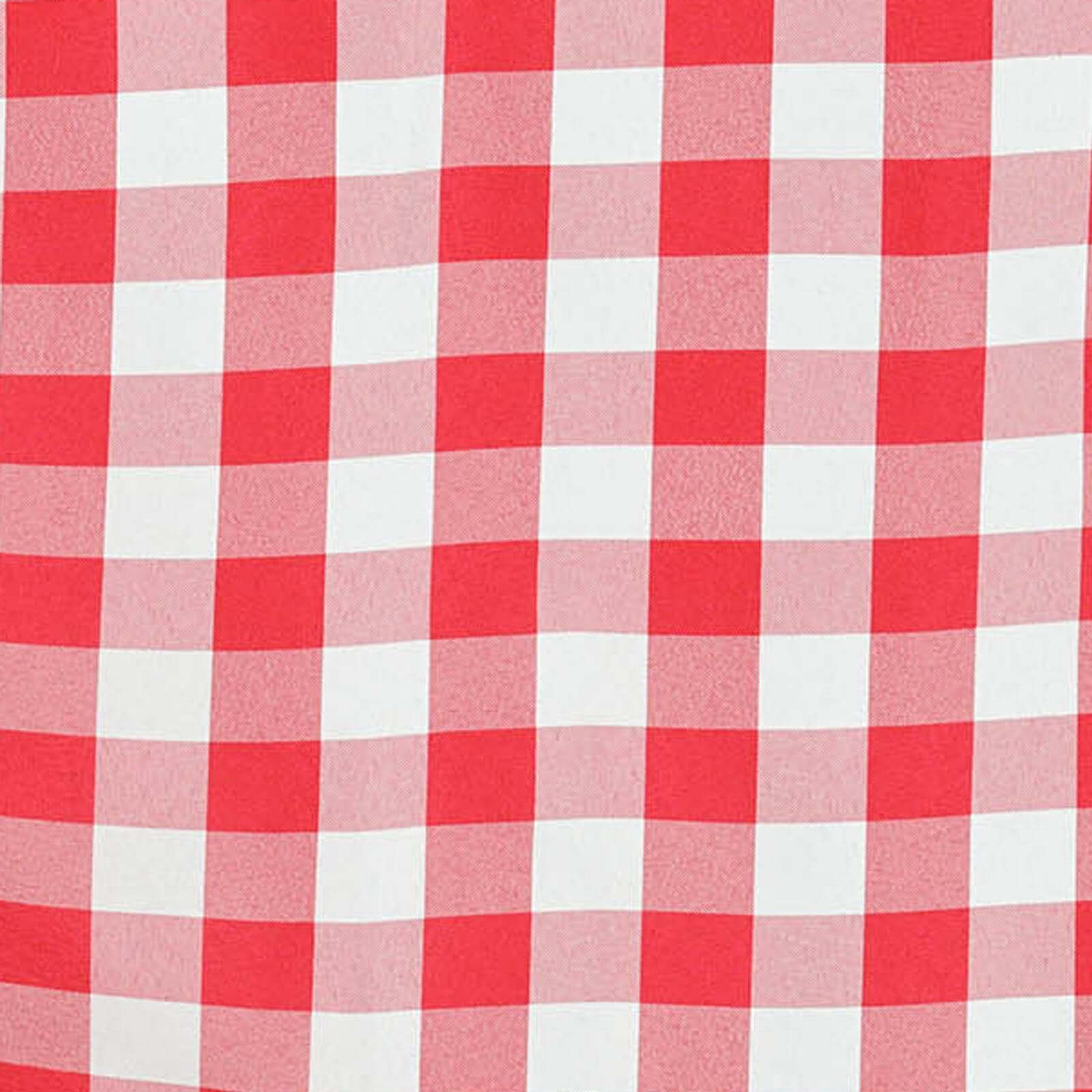 Polyester 70"x70" Square Tablecloth White/Red - Checkered Buffalo Plaid Table Cover - Linen Luxes