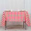 Polyester 70"x70" Square Tablecloth White/Red - Checkered Buffalo Plaid Table Cover - Linen Luxes