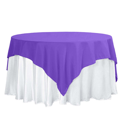 Polyester 70"x70" Table Overlay Square Tablecloth Purple - Wrinkle-Resistant & Durable Table Cover