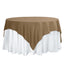 Polyester 70"x70" Table Overlay Square Tablecloth Taupe - Wrinkle-Resistant & Durable Table Cover
