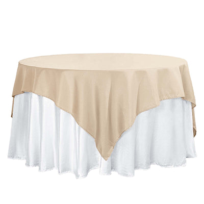 Polyester 70"x70" Table Overlay Square Tablecloth Nude - Wrinkle-Resistant & Durable Table Cover