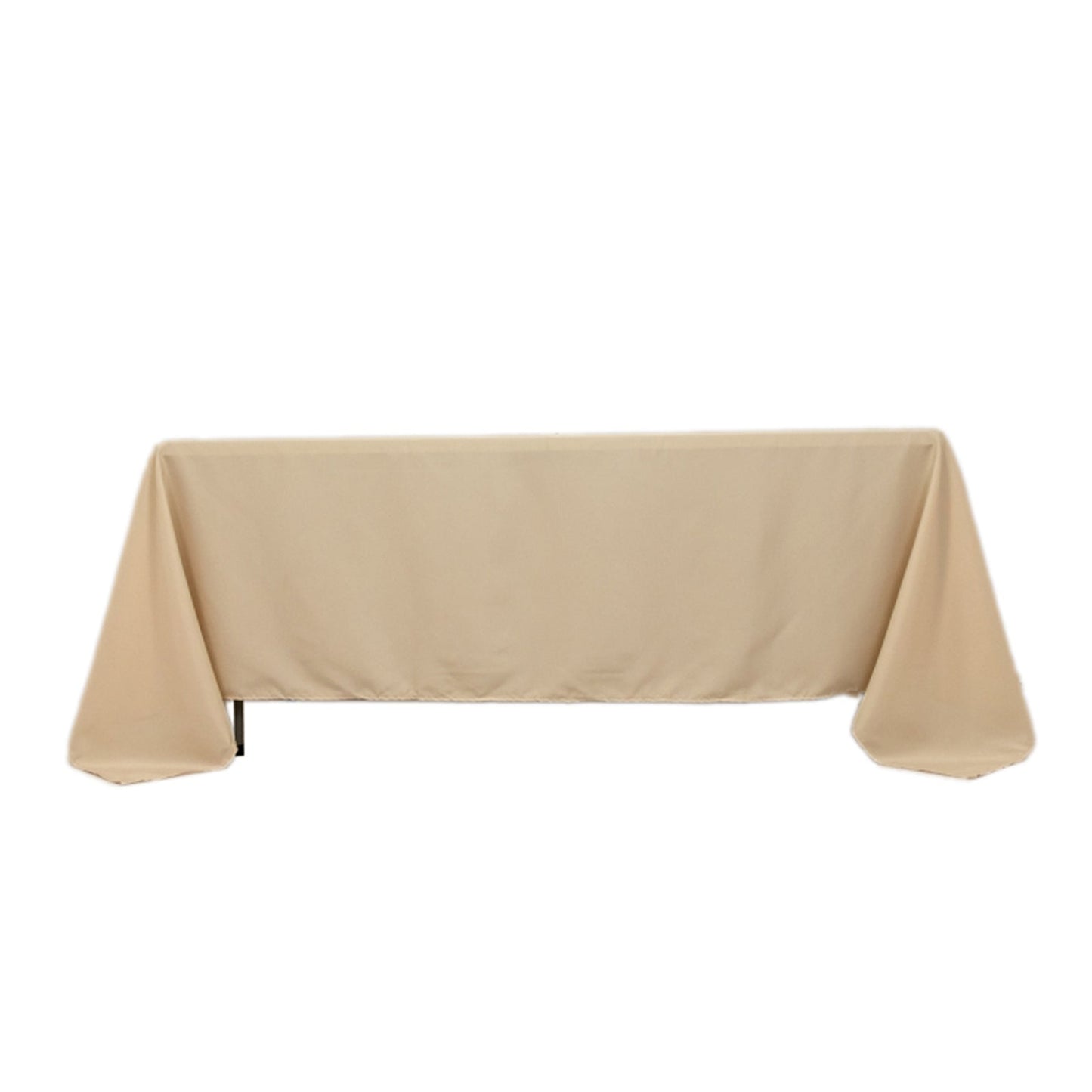 Polyester 72"x120" Rectangle Tablecloth Beige - Durable and Stylish Table Cover - Linen Luxes