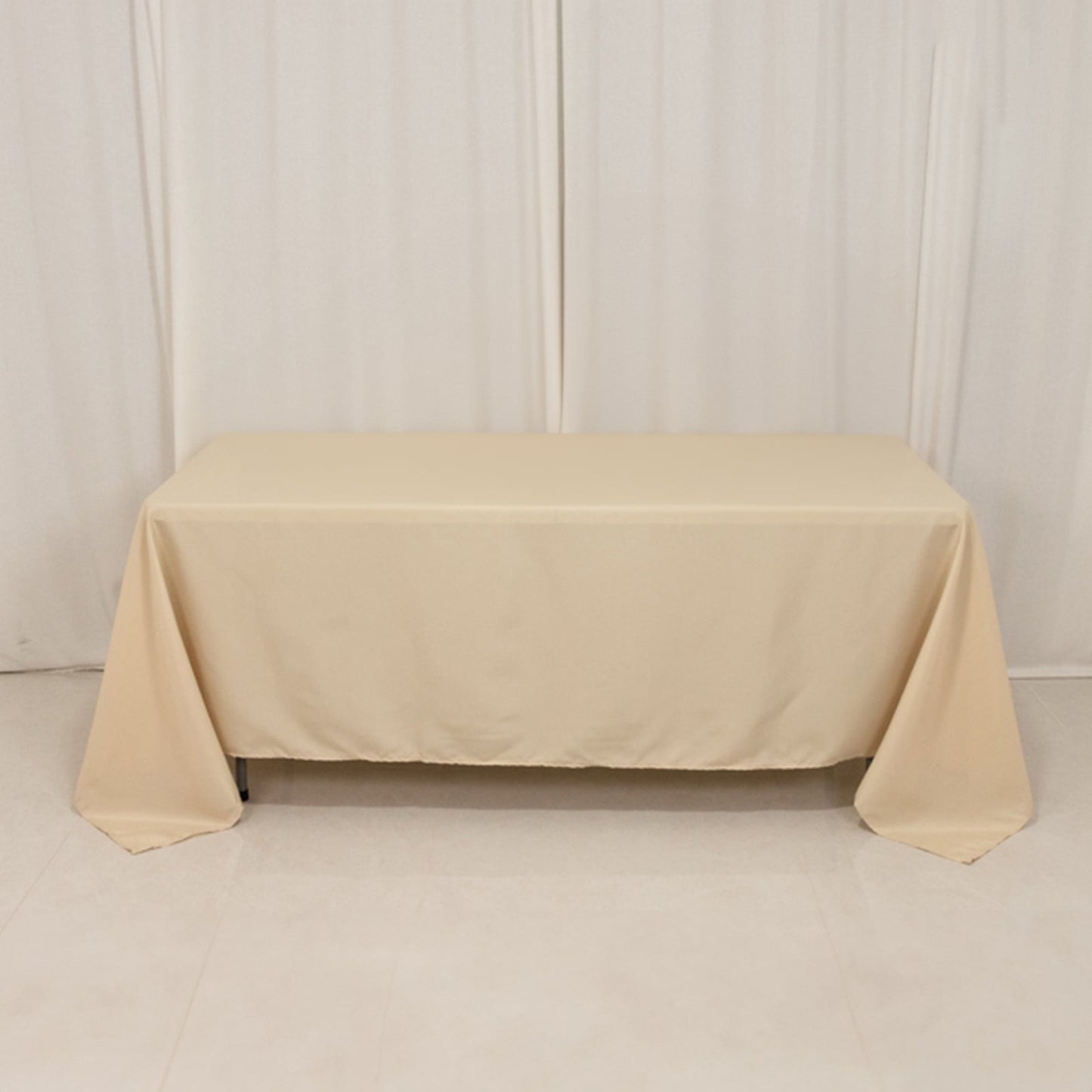 Polyester 72"x120" Rectangle Tablecloth Beige - Durable and Stylish Table Cover - Linen Luxes