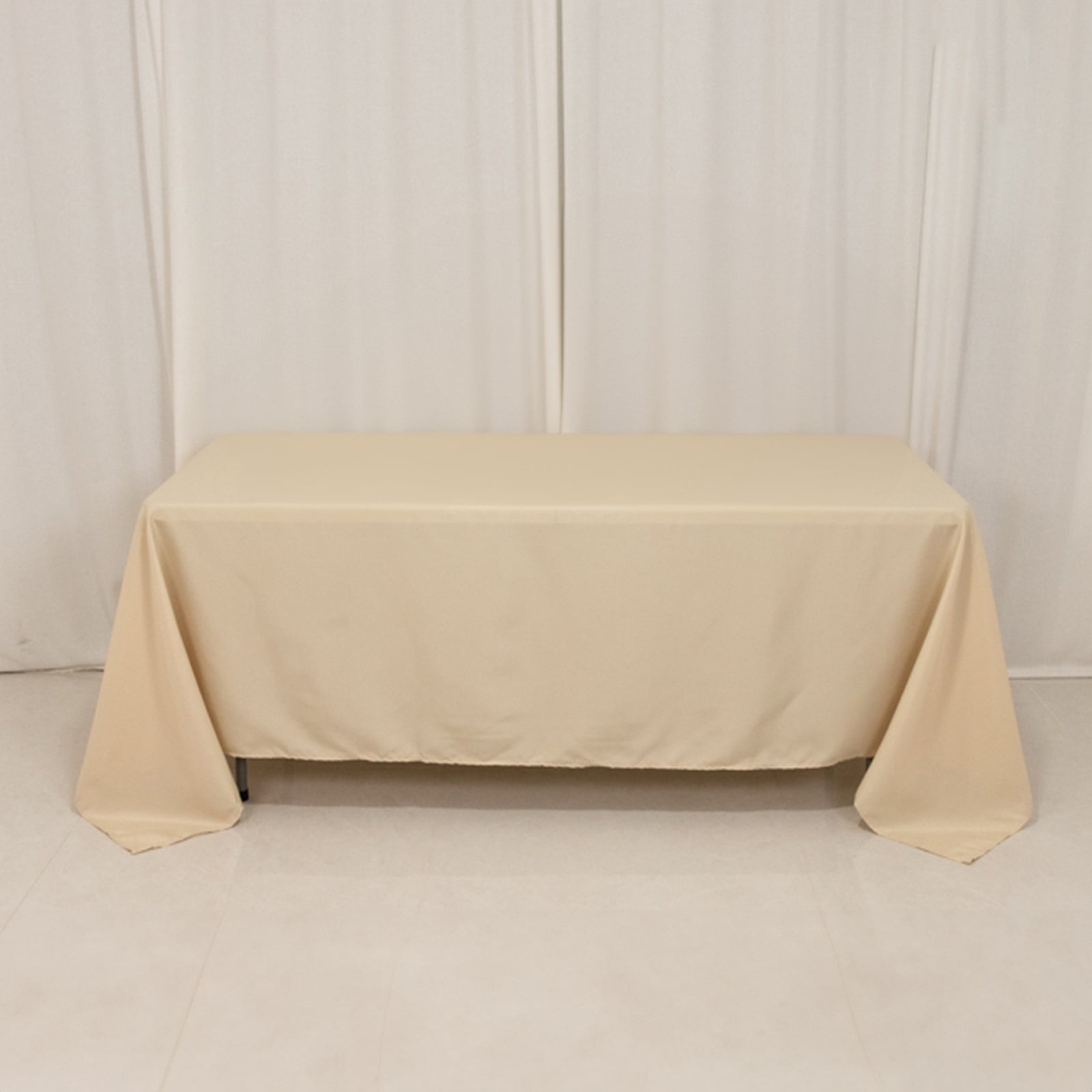 Polyester 72"x120" Rectangle Tablecloth Beige - Durable and Stylish Table Cover - Linen Luxes