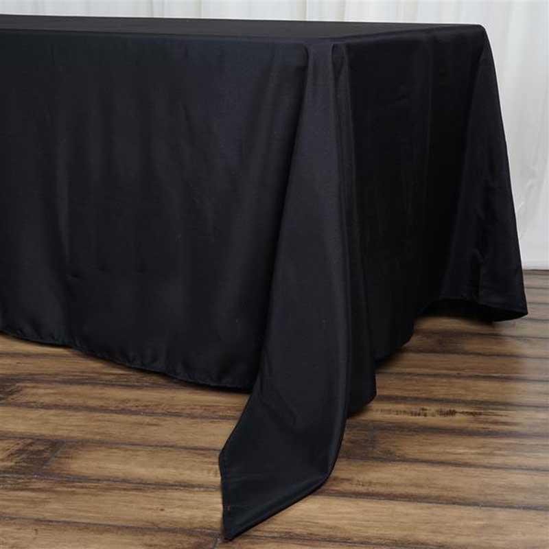 Polyester 72"x120" Rectangle Tablecloth Black - Durable and Stylish for Events - Linen Luxes