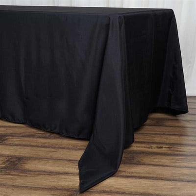 Polyester 72"x120" Rectangle Tablecloth Black - Durable and Stylish for Events - Linen Luxes