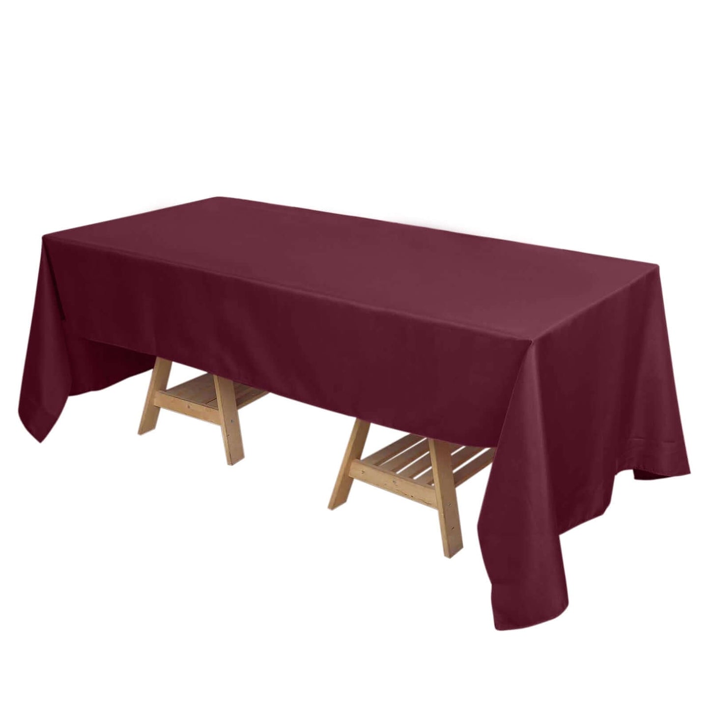 Polyester 72"x120" Rectangle Tablecloth Burgundy - Durable and Stylish Table Cover - Linen Luxes