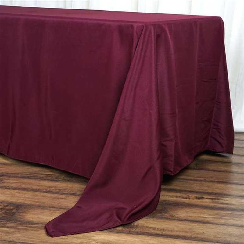 Polyester 72"x120" Rectangle Tablecloth Burgundy - Durable and Stylish Table Cover - Linen Luxes