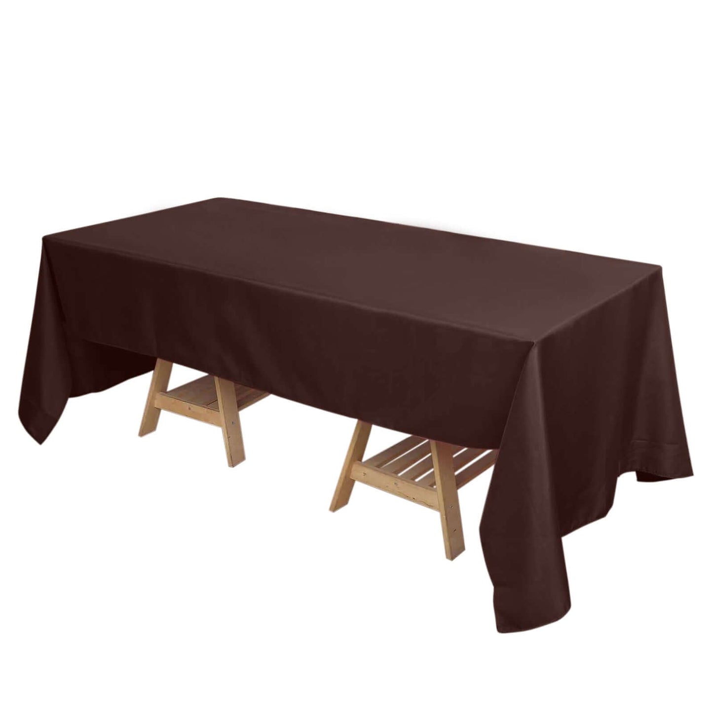 Polyester 72"x120" Rectangle Tablecloth Chocolate - Durable and Stylish Table Cover - Linen Luxes