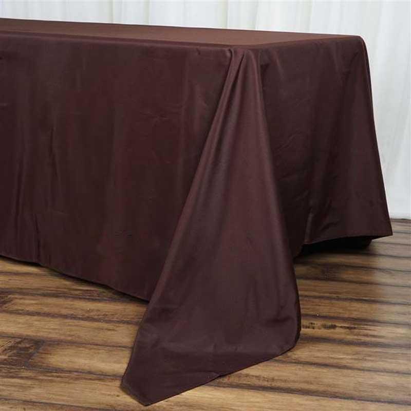 Polyester 72"x120" Rectangle Tablecloth Chocolate - Durable and Stylish Table Cover - Linen Luxes