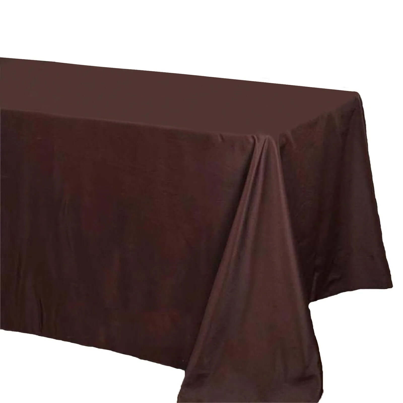 Polyester 72"x120" Rectangle Tablecloth Chocolate - Durable and Stylish Table Cover - Linen Luxes