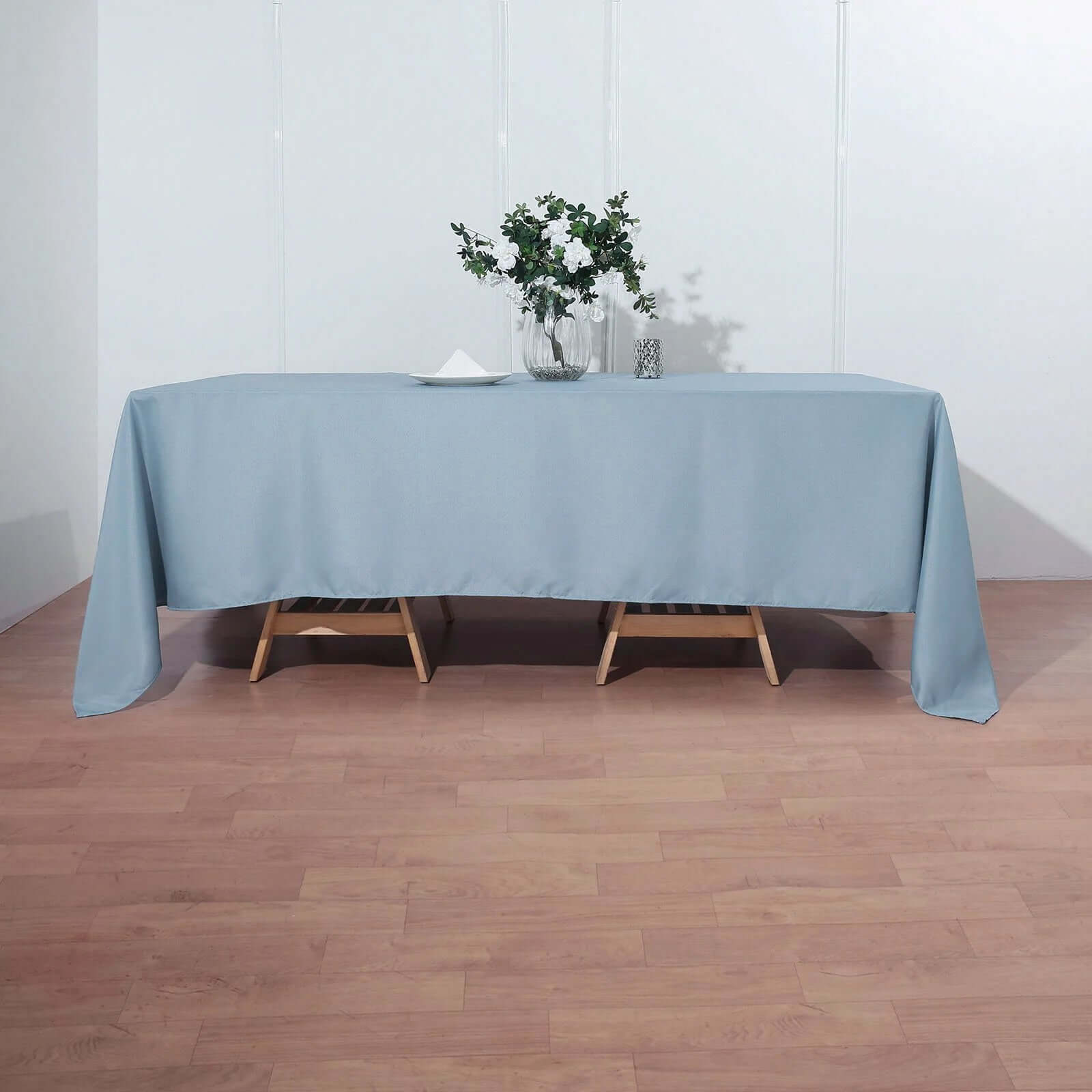 Polyester 72"x120" Rectangle Tablecloth Dusty Blue - Durable and Stylish Table Cover - Linen Luxes