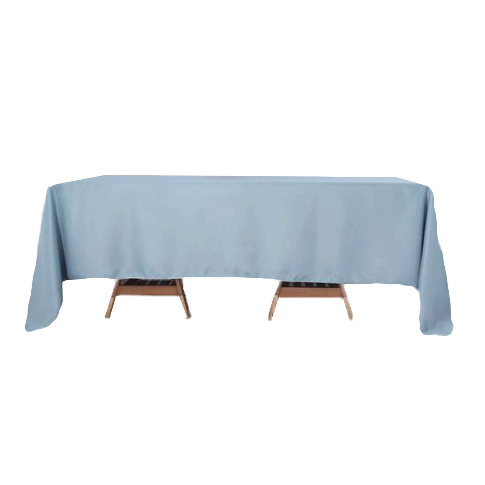 Polyester 72"x120" Rectangle Tablecloth Dusty Blue - Durable and Stylish Table Cover - Linen Luxes
