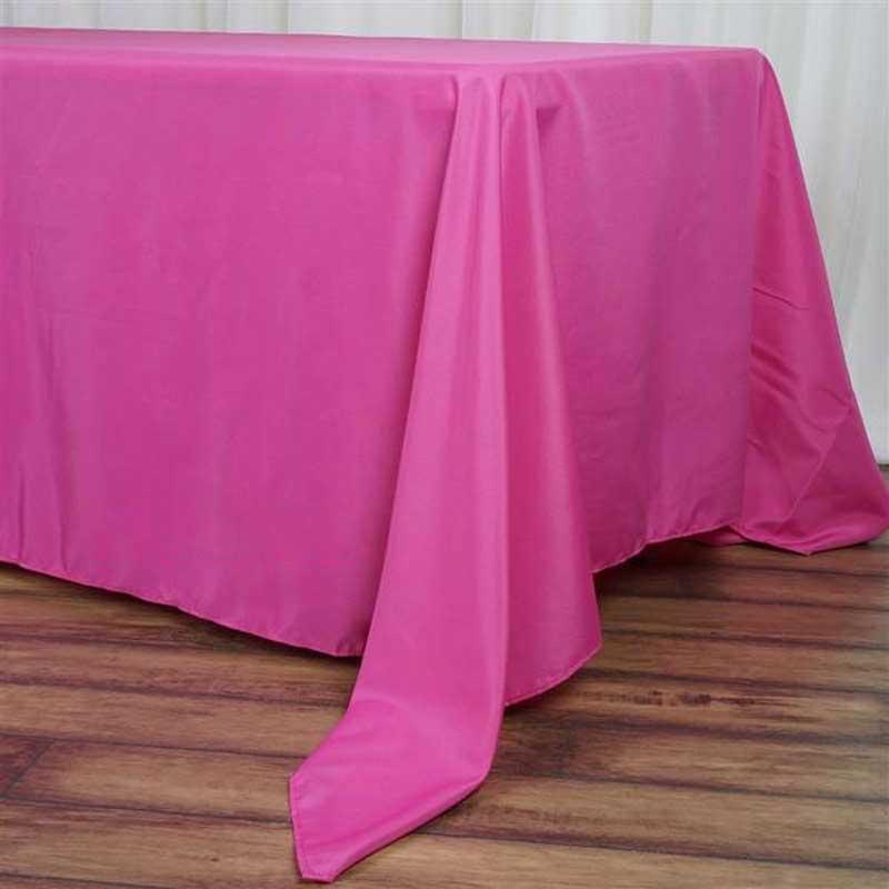 Polyester 72"x120" Rectangle Tablecloth Fuchsia - Durable and Stylish Table Cover - Linen Luxes