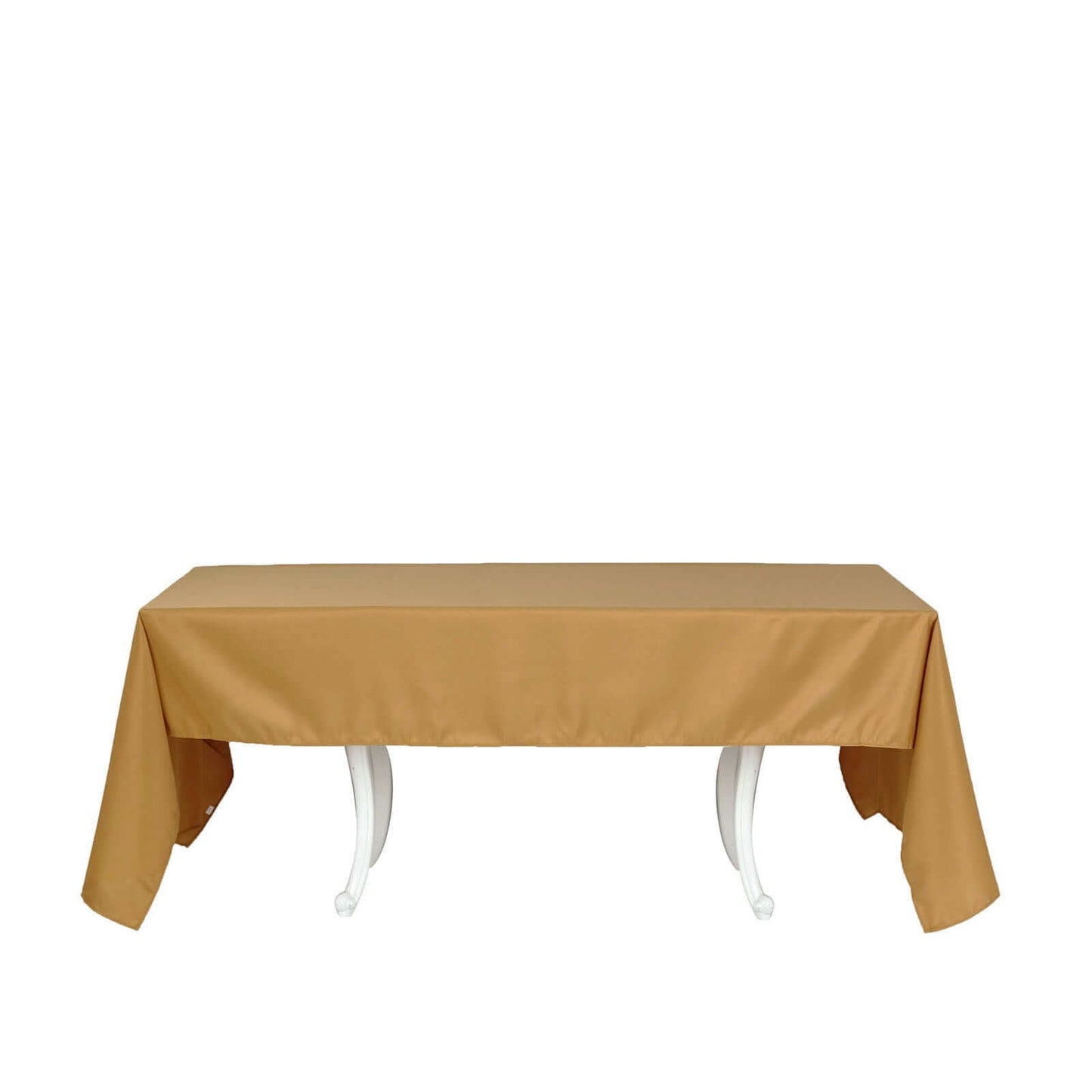 Polyester 72"x120" Rectangle Tablecloth Gold - Durable and Stylish for Events - Linen Luxes
